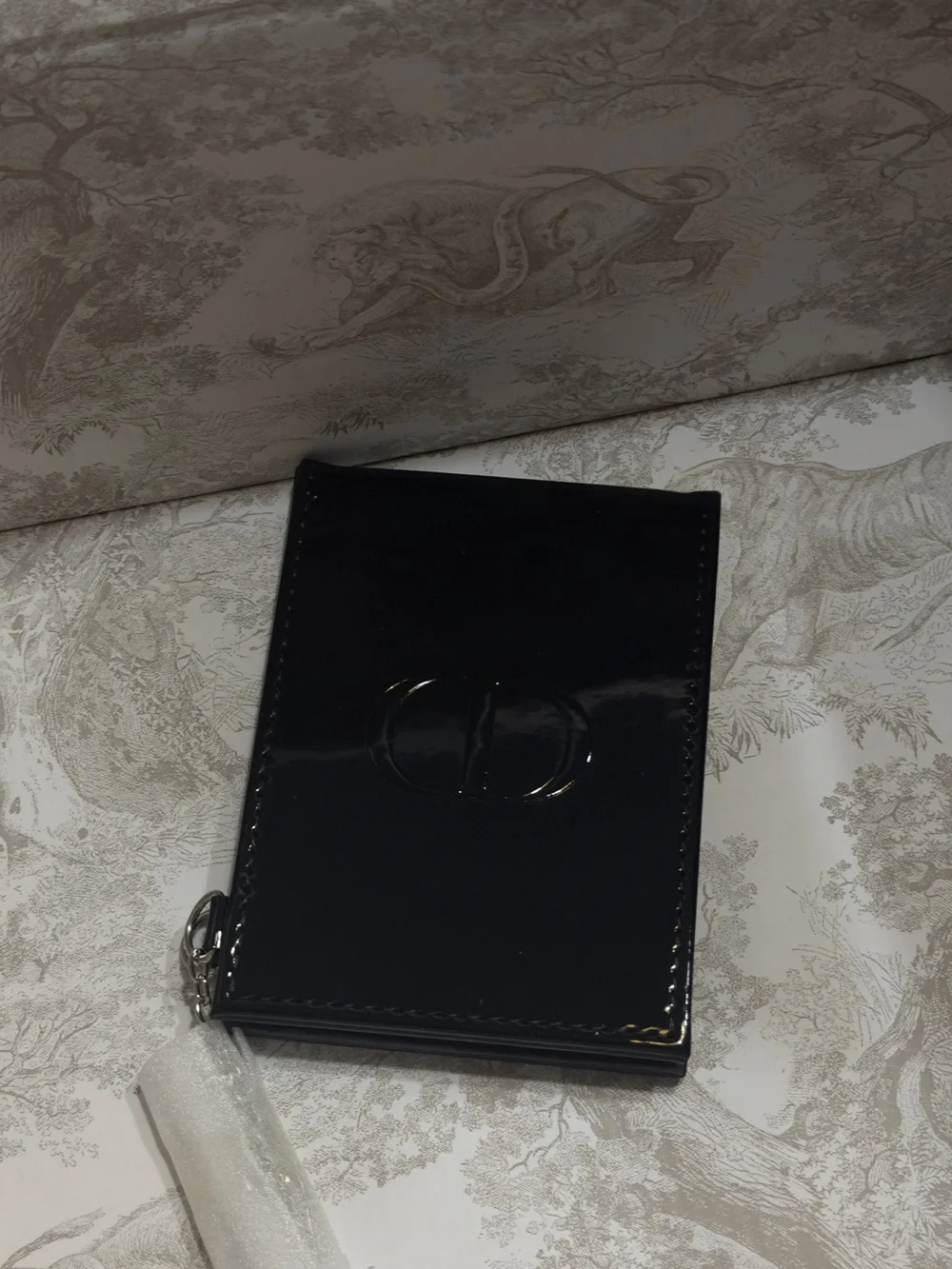 Dior Beauty black patent mirror sku25 Dior pocket-sized folding mirror.